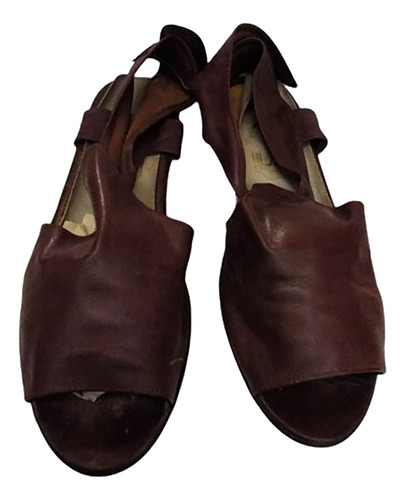 Zapatos / Sandalias De Mujer De Cuero Marron Verano Chatat36