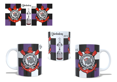Caneca Cerâmica Personalizada Todo Poderoso Timão Preto Escudo Time