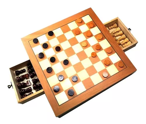 Jogo De Xadrez Tabuleiro Box Grande 39x39 Oficial Jogo Dama no