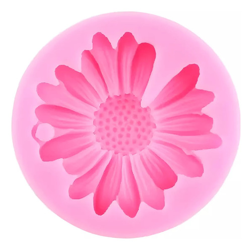Molde Silicona Flor Margarita 7cm Fondant Vela Jabon Comun Rosa