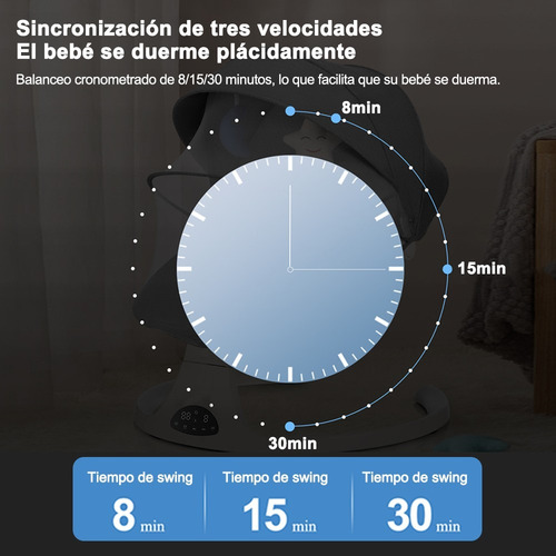 Mecedora 3en1 Bebé: Silla Comer+mosquitero Con Usb/cargador , Hamaca Para Bebé Con Mosquitera, Silla Mecedora Para Bebe, Silla Acolchada Multifuncional Para Bebés (azul Claro)
