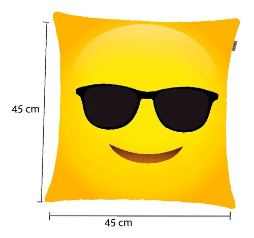 Kit 2 Capas Decorativas De Emoji Com Enchimento 45x45cm