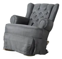 Comprar Sillon Mecedora Silla Lactancia Maternidad Moderna Taburete Color Gris