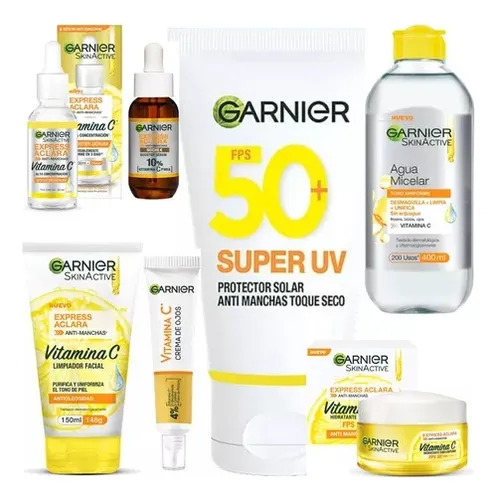 comprar Kit Garnier Express Aclara Super Uv Toque Seco 7 Productos