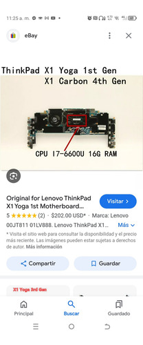 16822-1 Tarjeta Madre Yoga 1st 2da 3ra Y 4ta Gen Carc L (Usado)