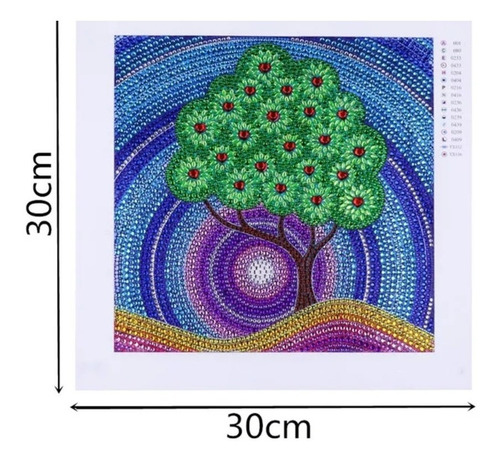 Puzzle 5d - Pintura Com Diamante - Árvore Da Saúde- 30x30 Cm