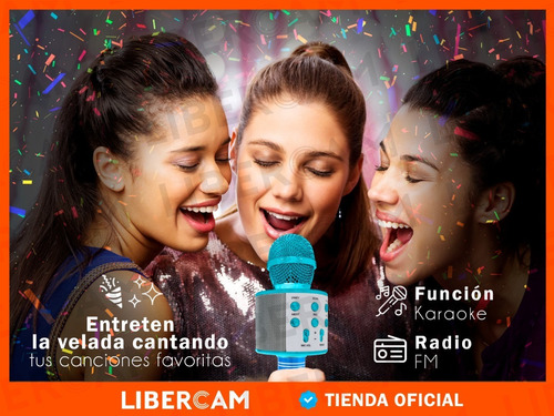 Imagen 7 de 10 de Microfono Karaoke Bluetooth Inalambrico Parlante Recargable