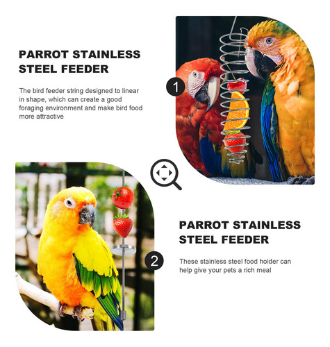 Tenedor De Fruta Parrots De Acero Inoxidable Para Colgar Ver