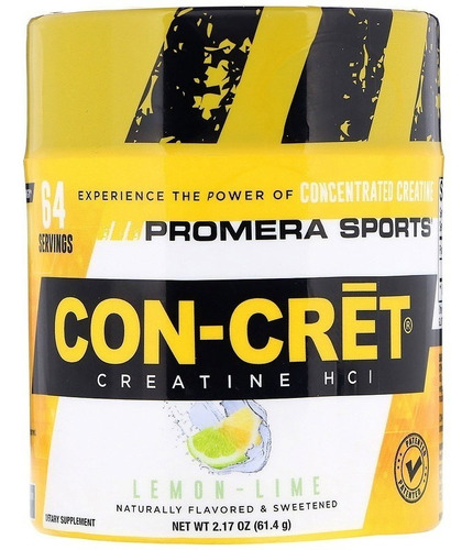 Con-cret® Creatina Hcl 64 Doses Original Nova Embalagem Usa!
