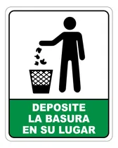 Comprar Señalamiento Letrero Deposite La Basura En Su Lugar 20x25 Cm