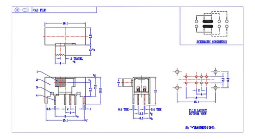 Interruptor Deslizante De 3 Posiciones 2p3t