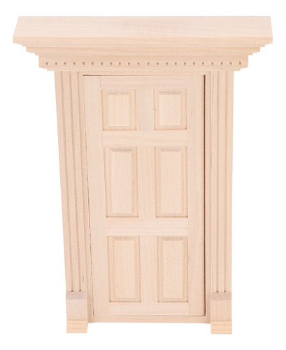 Puerta En Miniatura De Casa De Muñecas 1:12 Con Panel De Mad
