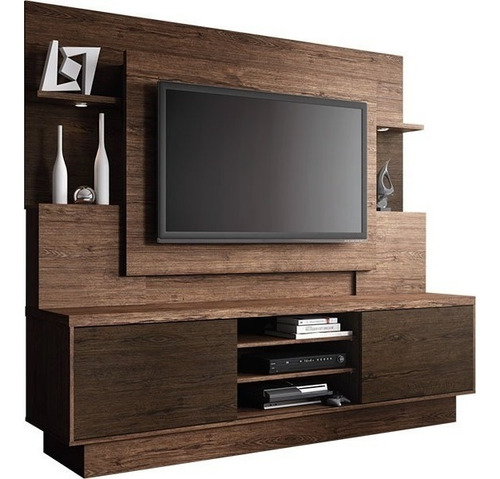 Rack Mesa Tv , Led, Home Mueble Aron Smart - Dormire Color Marrón Oscuro