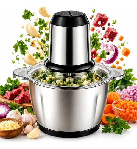 Processador Elétrico Triturador Inox Para Carne Potente 2l Inox 220v