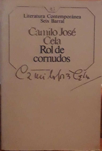 Libro Rol De Cornudos- Camilo Jose Cela