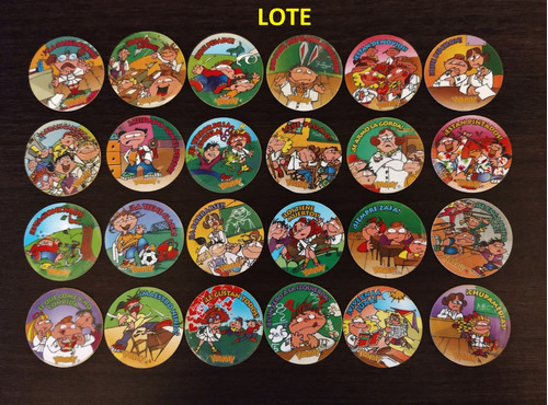 Coleccion Completa 24 Tazos Yummy Gelatin Mensajes Escuela