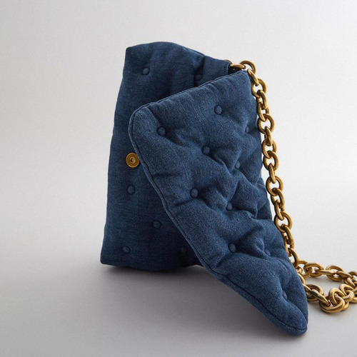 Imagen 4 de 6 de Moda De Mezclilla De Gran Tamaño Azul Bolsa De Un Hombro