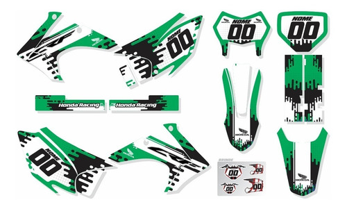 Kit Adesivo Moto Trilha Compatível Crf 250r 2007-2012 Lm022