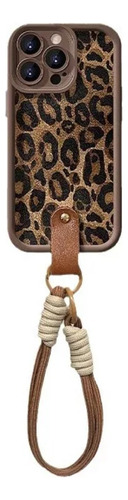 Funda De Cordón Con Estampado De Leopardo Para iPhone 16