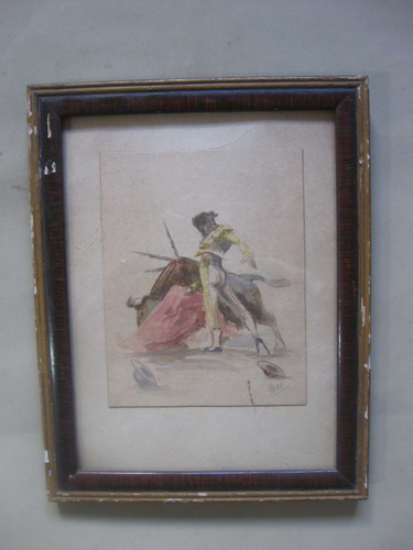 Acuarela Española De Torero, Firmada Eliseo