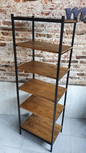 Imagen 8 de 8 de Mueble Biblioteca Industrial Madera Hierro A Medida