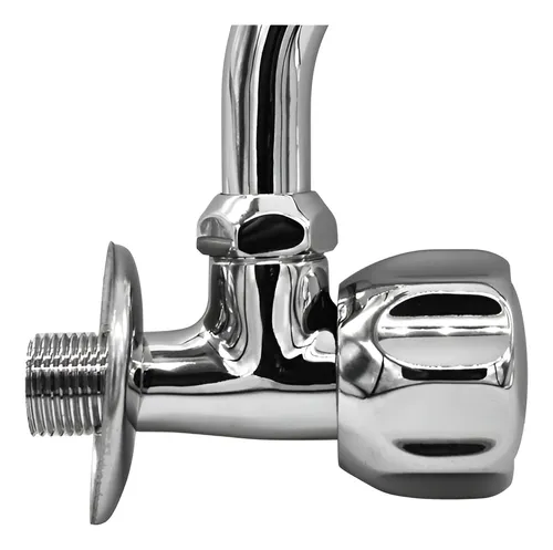 Grifo Metalico Para Pileta Brazo Bajo Lh-807 Acabado Brillante Color Plateado