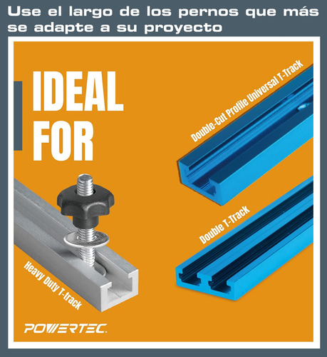 Set Manijas Y Pernos Fijación T Tracks 128pz Mesas D Trabajo