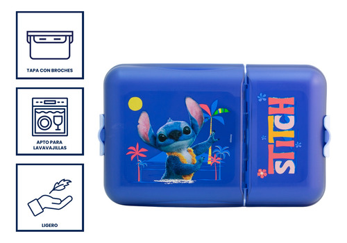 Contenedor Lunch Box 2 Divisiones Personajes Animados