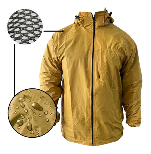 Imagen 1 de 2 de Corta Viento De Hombre Ligera Impermeable Con Malla