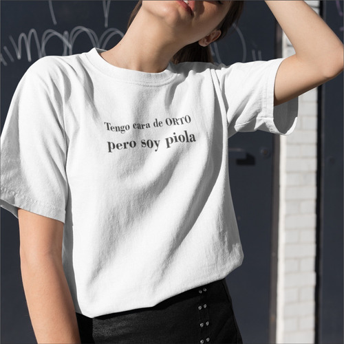 Remera De Humor Con Frase Estampada Soy Piola