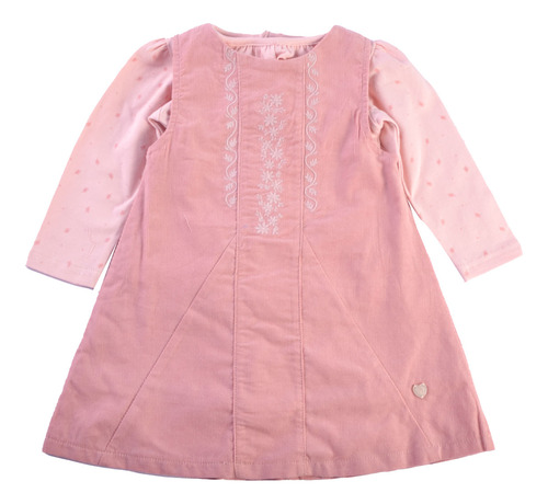 Vestido Corduroy C/ Polom/l  Bebe Niña Rosado