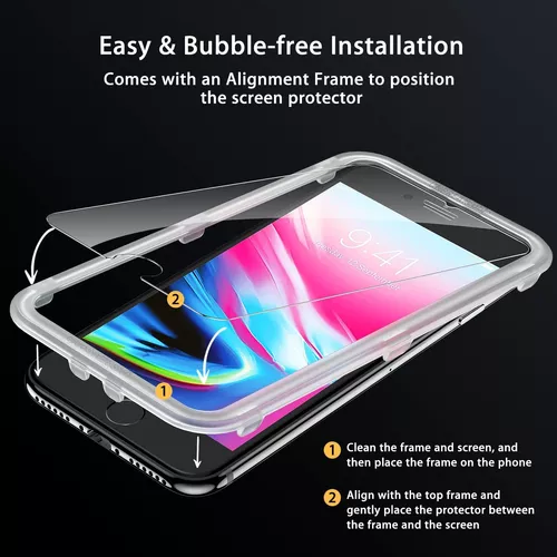 UNBREAKcable Protector de pantalla de vidrio templado inastillable para  iPhone SE 2022/SE 2020, iPhone 8/7 [paquete de 3] [99.99% transparente HD]