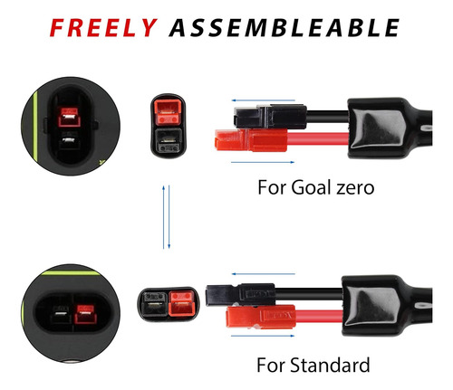 Conector Solar Cable Xt90 12awg 1m Xt90 Hembra 45a Cab...