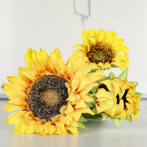 Flor De Girasol Artificial Para Bonsái, Decoración De Boda