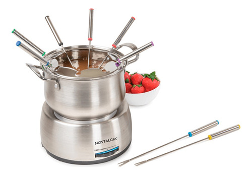 Fondue Inox Com Led Azul E Alças Térmicas