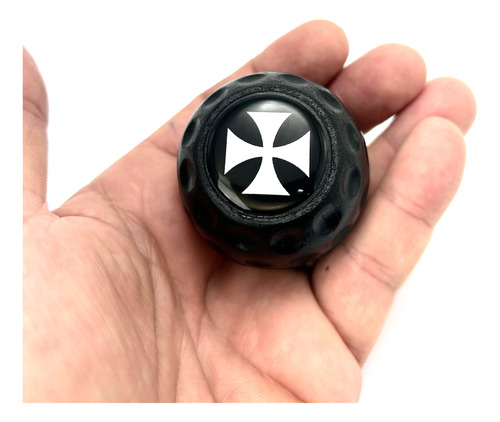 Manopla Câmbio Fusca Kombi Cruz De Malta Logo Prata 12mm