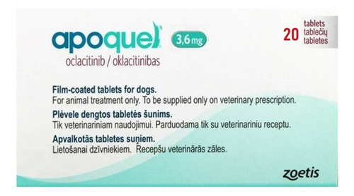 Apoquel 3,6 Mg X 20 Comprimidos Para Perros. Importado