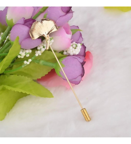 3 Vintage Gingko Hoja Solapa Palo Pin Sombrero Bufanda