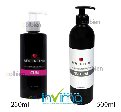 Cum 250 Ml + Natural 500ml Lubricante Sen Intimo Con Invima 