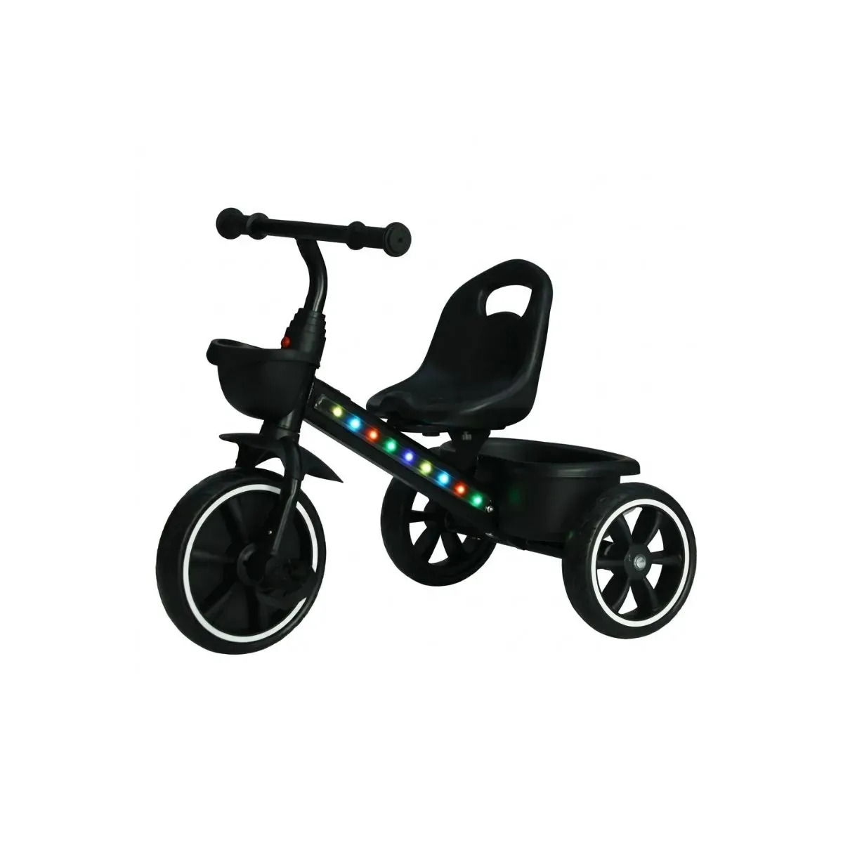 Triciclo Motoca Infantil Com Pedal Led Cestinha ​3 Rodas Até 25kg Picolé Maxi Baby - Preto