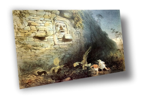 Lienzo Canvas Arte Catherwood Máscara Maya Izamal 74x100