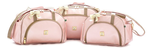 Conjunto Bolsa Maternidade Bebe Menina Menino Enxoval Miellu Cor Rosé