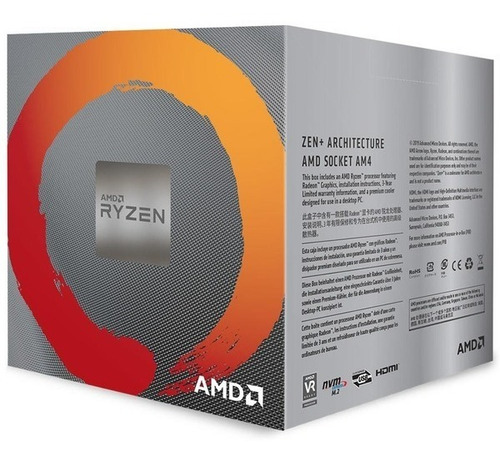 Processador Amd Ryzen 5 3400g 4.2ghz Max Turbo 6mb Cache Am4