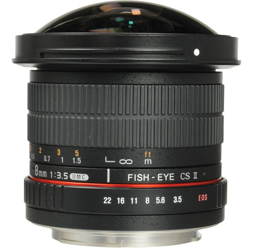 Samyang 8mm F/3.5 Hd Fisheye Lente With Removable Hood Para