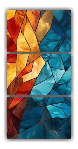 60x120cm Cuadro Decorativo Arte Abstracto Tríptico Moderno