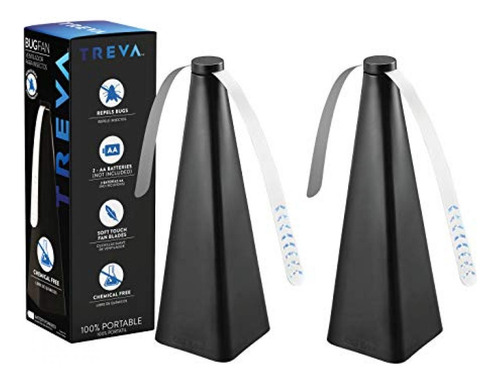 2x Ventilador De Mesa Treva Repelente Para Moscas - Negro