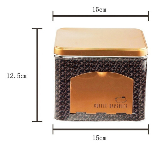 Lata Porta Capsulas Expresso Quality Cobre Em Metal Lyor