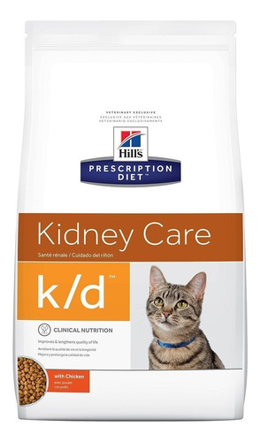 Imagen 1 de 1 de Alimento Hill's Prescription Diet Kidney Care Feline k/d para gato adulto sabor pollo en bolsa de 1.8kg