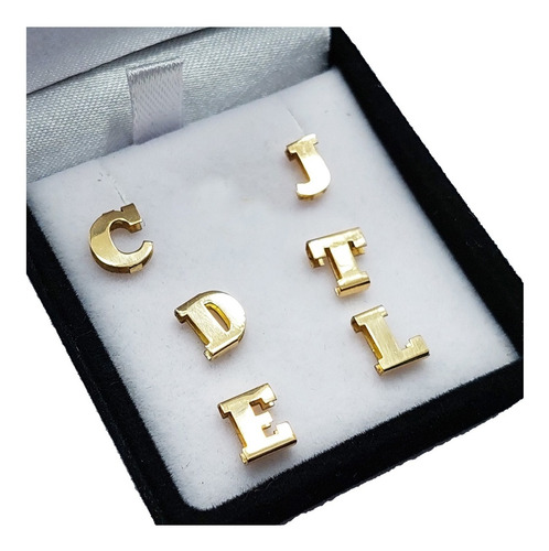 Conjunto Oro 18k Cadena 1 Gramo Letra Inicial Pasante Amarillo P
