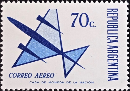 Argentina, Sello Aéreo Gj 1576 A 70c Fluor 1971 Mint L17106